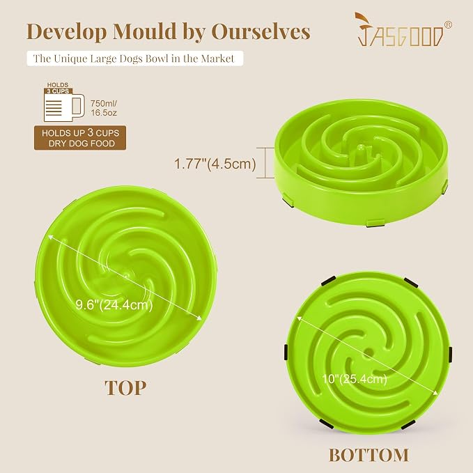 JASGOOD Slow Feeder Dogs Bowl for Large Medium Dogs,Anti-Gulping Pet Slower Food Feeding Bowls Stop Bloat,Preventing Choking Healthy Design Dogs Bowl - Image 7