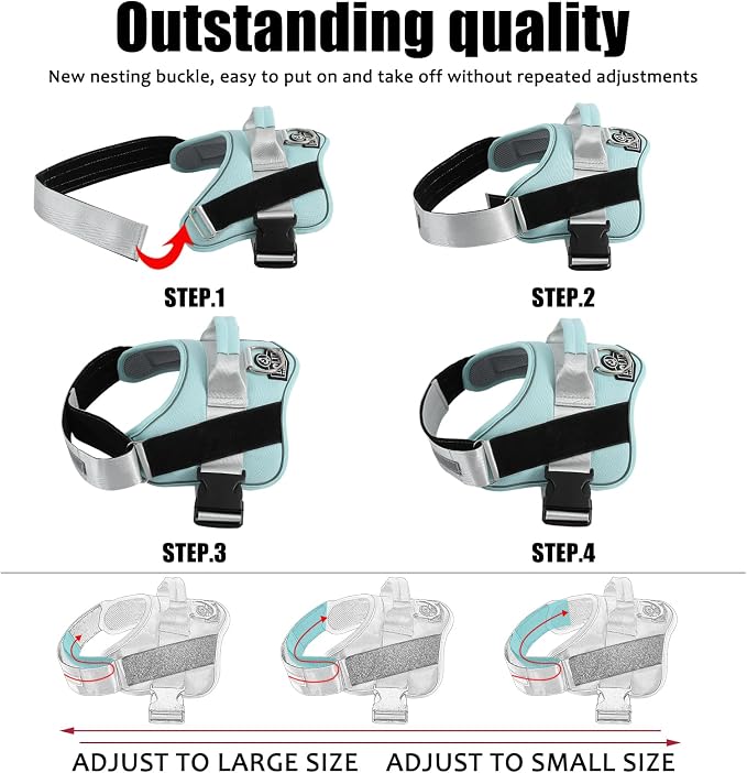 Dog Harness, No-Pull Reflective Dog Vest, Breathable Adjustable Pet Harness with Handle for Outdoor Walking - No More Pulling, Tugging or Choking - Image 3