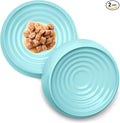 CatGuru Cat Bowls, Whisker Friendly Food Bowl for Indoor Cats, Reliefs Whisker Fatigue, Wide Kitten Dish, Non Slip Pet Dishes, Shallow Pet Plates (Aruba, (Pack of 2)) by CatGuru