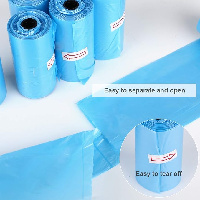 Depets Dog Poop Bags Rolls, Thick Doggie Poop Bag with Dispenser, 160 Count | Leak-Proof Dog Waste Bags, Unscented, for Dog Puppy Outdoor Walking & Travel, Dispenser & Clip Included, 11.8 × 8.7 in, Blue - Image 3