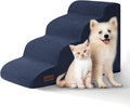 Aodisman Dog Steps for Bed or Couch,4-Step Pet Stairs Ramp for Small Dogs | 17.4" H Indoor Non-Slip Dog Stairs Help Senior Dogs,Short-Legged Breeds,Puppies and Cats to Reach Beds and Chairs,Grey,Blue by AODISMAN