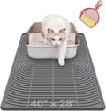 Extra Large Cat Litter Mat XL, 47" x 35", Silicone Waterproof | Traps litter, Easy to clean, Vacuum & wipe off, Waterproof backing, Non-slip design, Soft on paws by Unknown