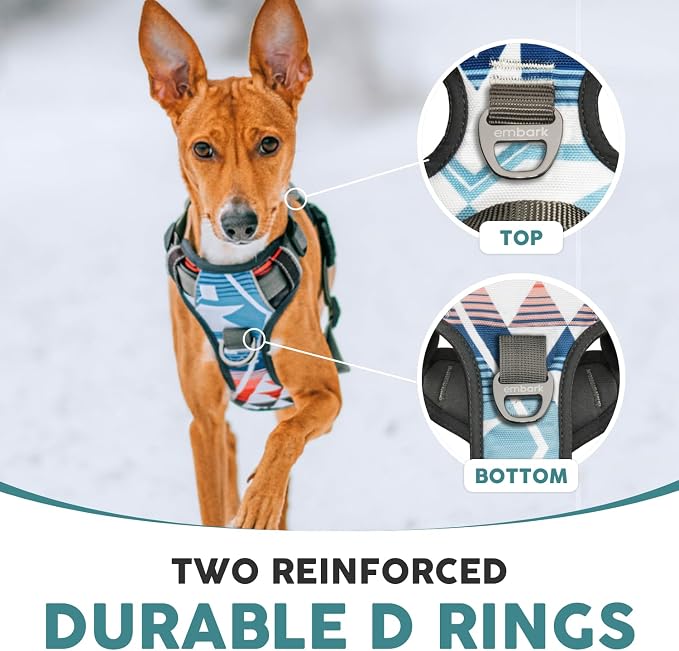 Embark No Pull Dog Harness, Reflective Adjustable Training Vest, No Choke | Adjustable straps fit all dog breeds with sturdy hooks; 360° reflective trim, soft padded Harness Design for All Dogs - Image 4