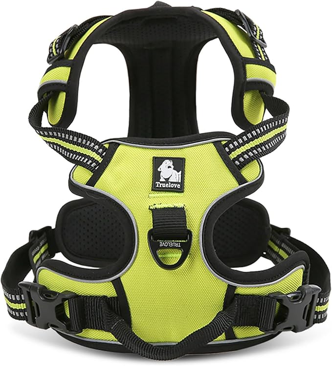 TRUE LOVE Adjustable No-Pull Dog Harness Reflective Vest, Neon Yellow, XS | Front Clip, No-Choke, Soft Padded, Control Handle, Anti Escape, Dog Car Harness, Walking and Training, Escape Proof, TLH5651 - Image 4
