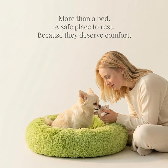 nononfish Calming Donut Dog Bed,Soft Plush Pet Bed for Small Dogs | Soft calming donut bed with plush comfort and raised edge support. - Image 8