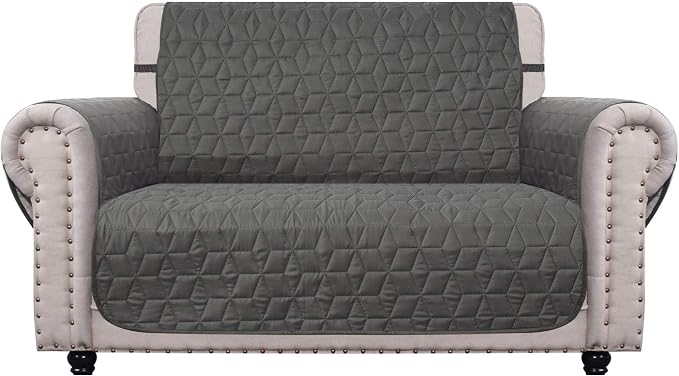 Ameritex Loveseat Cover Water-Resistant Quilted Furniture Protector with Back Nonslip Paws Slipcover for Dogs, Kids, Pets Loveseat Slipcover Stay in Place for Leather (Green, 46'') by Ameritex