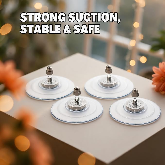 Cat Window Perch Suction Cup Replacement Accessories Clear Strong Suction Cup with Stainless Steel Screw Nuts, Set of 4 (Clear Silver) - Image 6