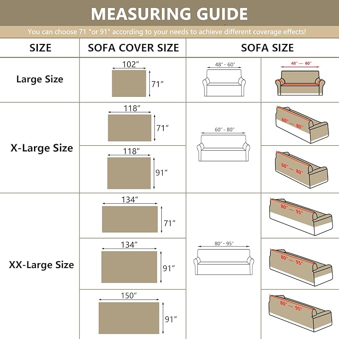MYSKY HOME Couch Cover for 3 Cushion Sofa, Super Soft Boho Couch Covers for Dogs Washable, Jacquard Slipcover Furniture Protector for Living Room, 91" x 118", Khaki Curve - Image 7