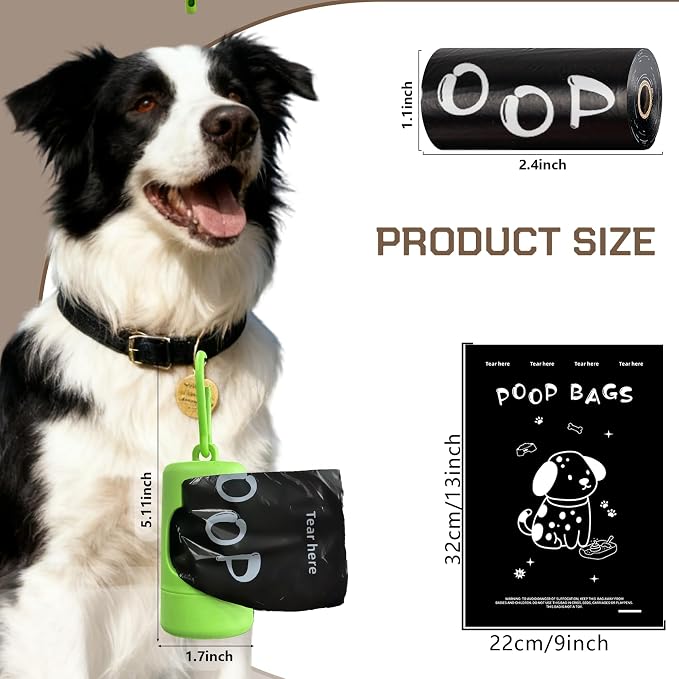 Dog Poop Bags Rolls with Dispenser 360 counts 13x9 in Black | Scented Poop Bags for Dogs Extra Large Guaranteed Leak Proof and Extra Thick, For poop bags for dogs Walking and Cat Litter - Image 2