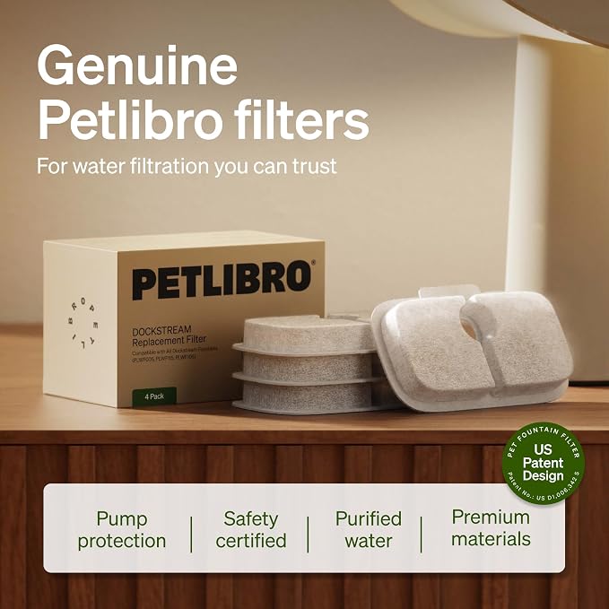 PETLIBRO Replacement Filters for Dockstream Cat Water Fountain PLWF106/PLWF116/PLWF115/PLWF105/PLWF005, 4 Months Set of Replacement Filters for Ultra Quiet Cat Fountain, 8 Count for Pet Water Fountain - Image 5
