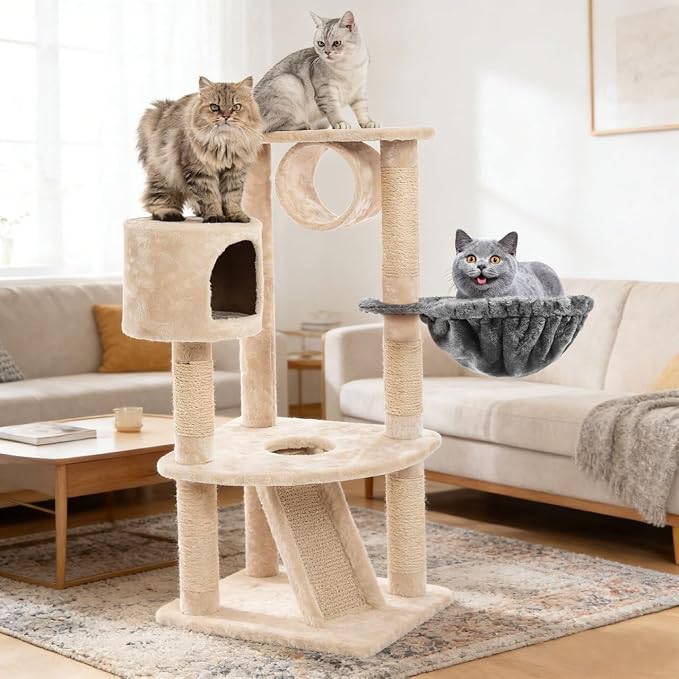 Toddmomy Cat Tree Hammock Round Deep Basket Replacement for Tower | 1Pc Soft Plush Nest Bed, Comfortable Resting Space, Scratching Post Furniture Accessory & Indoor Feline Lounger - Image 4