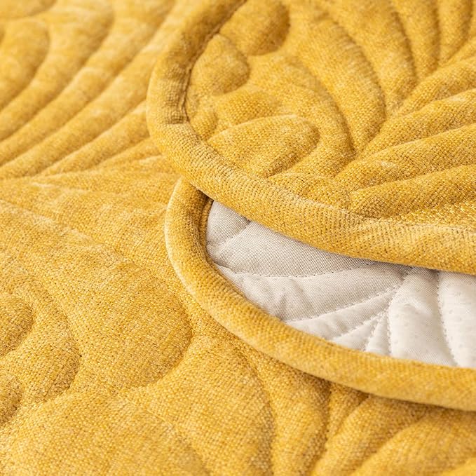 Couch Covers Plush Quilted Sofa Covers for Sectional Sofa Washable | Palm Leaves Couch Cover Chenille Non Slip Sofa Covers Soft Sofa Slipcover Furniture Protector for Pets Kids Children Dogs Cat - Image 7