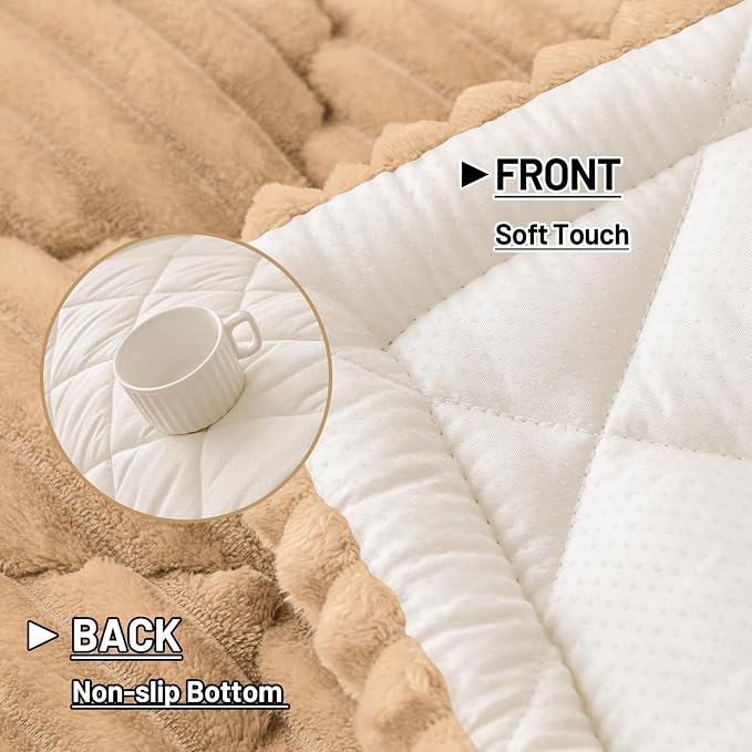 Smiry Couch Cover for Dogs Washable, Non Slip Fuzzy Pet Sofa Protector | Soft Thick Furniture Cover for Sofa, Loveseat and Sectional, Scratch & Pet Hair Resistant (Camel, 27.6" x 95") - Image 5