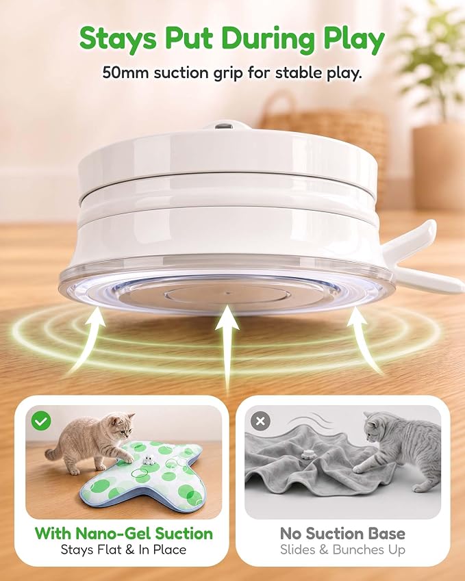 PetsBusy Automatic Hide &Seek Interactive Cat Toys for Indoor Cats,[Week-Long Big Battery] Rechargeable Smart Touch-Activated Kitten Toy with Moving Rainbow Tail for Bored Adult Cats, - Image 4