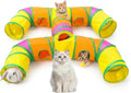 1 Pack Cat Tunnels for Indoor Cats, Foldable Cat Tunnels for Indoor Cats, Large Cat Play Tunnel with Play Ball & Peephole, Tear-Resistant Polyester Pet Tube for Kittens Puppies Rabbits by MAQUITA