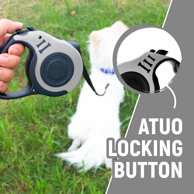 Retractable Dog Leash Automatic Telescopic Tractor Dog Tape | Pet Tape 10/16 FT Durable and Convenient, with Folding Bowl, Dispenser, Rubbish Bags, Suitable for Small and Medium Dogs - Image 3