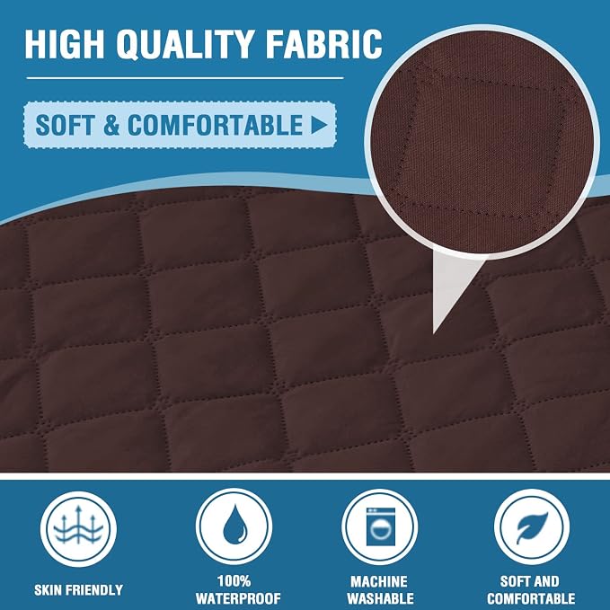 H.VERSAILTEX Sofa Slipcover Sofa Cover 100% Waterproof Couch Cover with Elastic Straps Furniture Protector for Pets Kids Children Dog Cat(Oversized Sofa, Chocolate) - Image 5