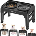 URPOWER Raised Dog Bowls 4 Height Adjustable Elevated Bowl Stand | Stainless Steel Water Bowl Non-Slip Dog Food Bowls Stand for Small Medium Large Dogs and Pets by URPOWER