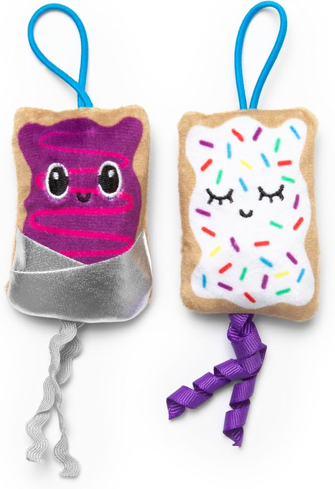 Quirky Kitty Flingin Purr Tarts Catnip Filled Interactive Cat Toys, 2 Pack | Pastry themed pair made for tossing games, sparks batting, chasing and playful energy in felines during active daily sessions - Image 4