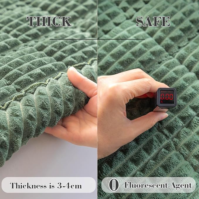 Couch Cover for Dogs Washable, Non-Slip Pet Couch Covers for Sofa, Fuzzy Dog Couch Cover Mat, Thick, Soft, Plush Couch Cushion Covers for Sofa Protector (Green, 27.6" x 59"/70 x 150cm) - Image 3