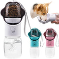 Dog Water Bottle with Food Container, Portable Pet Dispenser, Leak Proof, Hiking, Puppy Travel, Outdoor Activities(11.16 fl.oz/330ml, White) by Unknown