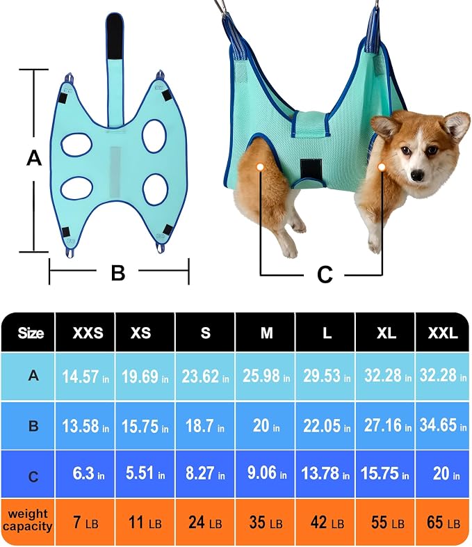 Kkiimatt Dog Grooming Hammock,Medium - Large Hanging Harness Holder for Nail Clipping,Nail Trimming Hammock for Pet,Grooming Sling Hanger Restraint for Claw Care - Image 6