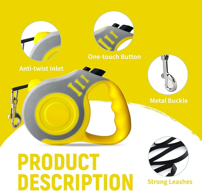 Retractable Dog Leash Automatic Telescopic Tractor Dog Tape | Pet Tape 10/16 FT Durable and Convenient, with Non-Slip Handle, Suitable for Small and Medium-Sized Dogs - Image 5