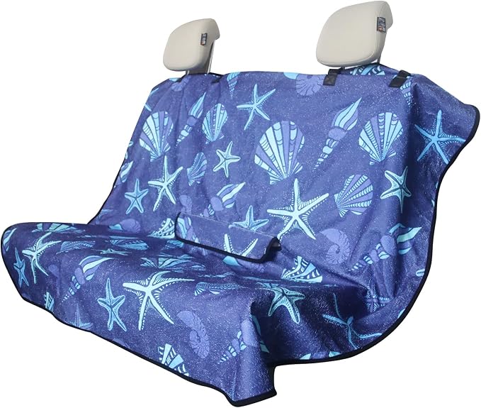 Back Seat Cover for Car Trucks Van SUV Jeep,Waterproof Rear Bench Towel Seat Covers for Dogs and Kids,Automotive Backseat Protector (Conch Shells Starfish) by LoyaGour
