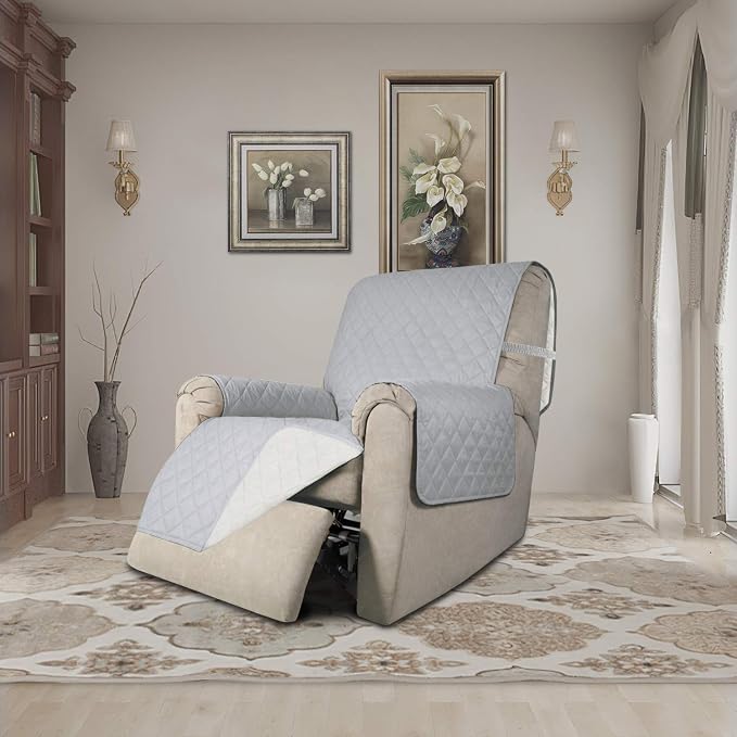 Easy-Going Reversible Couch Cover, Recliner 19 in, Light Gray/Ivory | Machine Washable Slipcover For Dogs, Water Resistant Furniture Mat For Living Room, Non-Slip Sofa Cover, Pet Friendly - Image 2