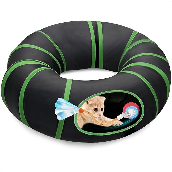 Interactive Cat Toy, Motion-Activated Ball in Enrichment Tunnel | USB-C Rechargeable Rolling Ball with Touch Reactivation, Fast/Slow Modes, And Prey-Like Movement for Indoor Cats and Kittens. by Unknown