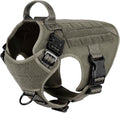 ICEFANG Tactical Dog Harness for Medium Dogs,Reflective No Pull Dog Vest | with Control Handle,Adjustable,Front Hook,2 Leash Clips,Soft Padded,MOLLE Panel,Green,Medium by ICEFANGDIRECT