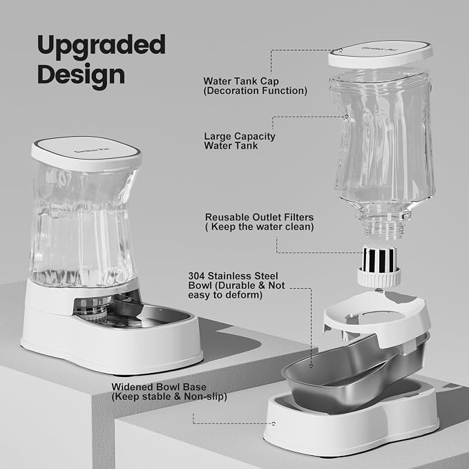 Gardner Pet Automatic Dog Water Dispenser Gravity Stainless Steel Water Waterer Feeder, Large Capacity Water Feeding Bowls for Medium & Large-Sized Dogs Cats Other Pets -(2.1 Gallon) - Image 3