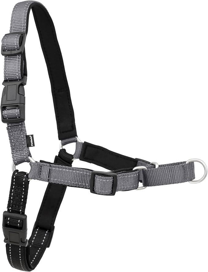 PetSafe Easy Walk Deluxe Dog Harness, No Pull Dog Harness – Perfect for Leash & Harness Training – Stops Pets from Pulling and Choking on Walks – Medium, Steel by PetSafe