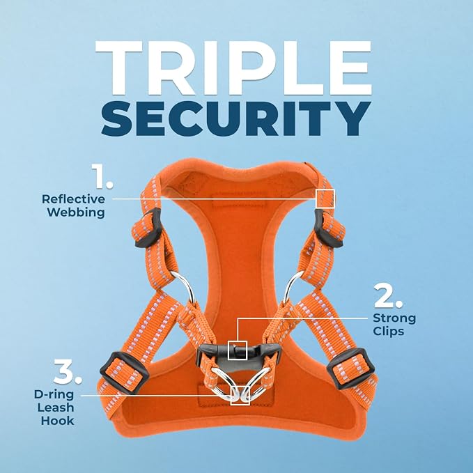 Voyager Step-in Flex Adjustable Dog Harness - Orange, X-Large | 23 - 28" in Chest, Fully Adjustable, Reflective Bands, All Weather Breathable Air Mesh, Lightweight, Fast Drying - Image 2
