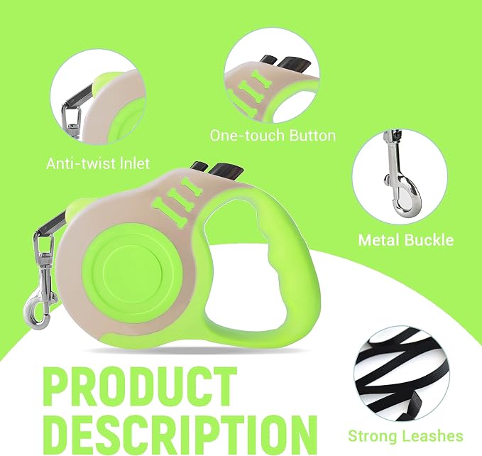 Retractable Dog Leash Automatic Telescopic Tractor Dog Tape | Pet Tape 10/16 FT Durable and Convenient, with Non-Slip Handle, Suitable for Small and Medium-Sized Dogs - Image 5