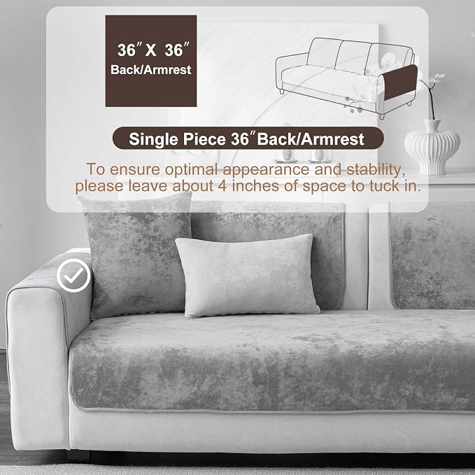 Easy Clean Couch Cover for Dogs,Non Slip Sofa Covers Washable for 3 Cushion Couch Sofa Sectional Sofa Slipcover, Furniture Protector (1 PCS 36"x36" Black) - Image 2