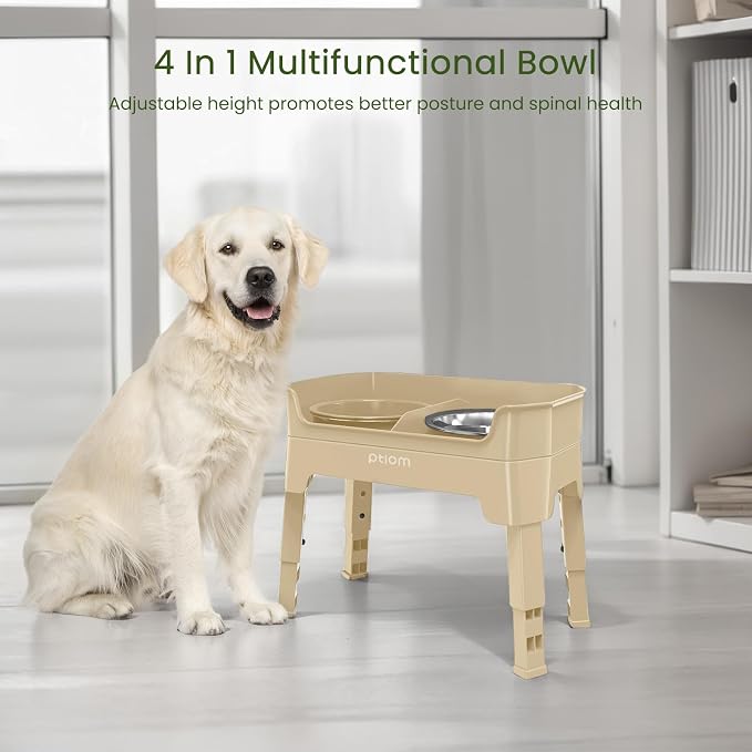 4-in-1 Elevated Dog Bowls with Adjustable Stand, Slow Feeder Licking Plate - Image 7