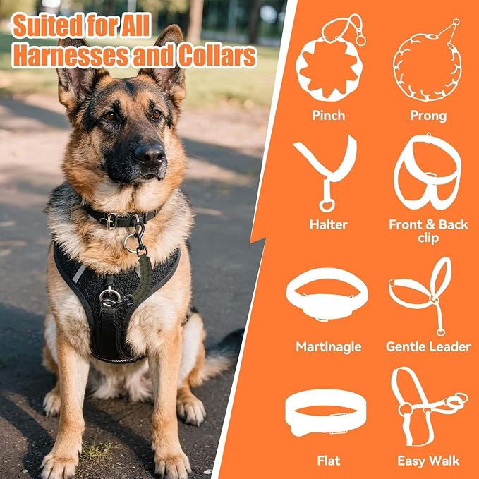 Dog Collar Safety Clip, Collar Companion, Handmade Backup Safety Strap, Double-Ended Clip Leash Connector, Suitable for Dog Harnesses, Prong, Pinch Collars (Army Green, 1 Pack) - Image 6