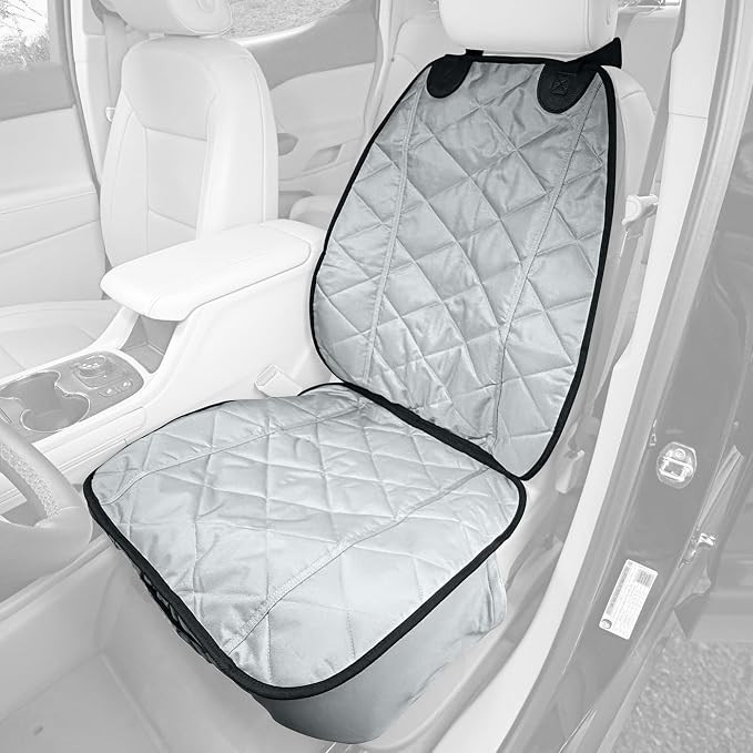 4Knines Heavy Duty Front Bucket Seat Cover for Dogs, Waterproof, Grey | Heavy-duty with K9-Shield waterproof protection. Fits captain & bucket seats. Nonslip. Easy install & clean. - Image 6