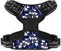Rnivvi No Pull Dog Harness, Cute Flower Reflective X-Small Sized Puppy Harness, Adjustable Soft Padded Vest for Small Dogs, Cats, Heavy Duty Pet Vest with Easy Control Handle for Walking, Blue White by Rnivvi