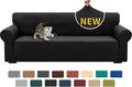 XINEAGE Stretch Jacquard XL Sofa Cover, Non Slip Sofa Slipcover for Dog | High-Stretch Fabric. Wear-Resistant, Pet Friendly. Easy Install & Washable for Living Rooms, Offices.Classic Black by XINEAGE