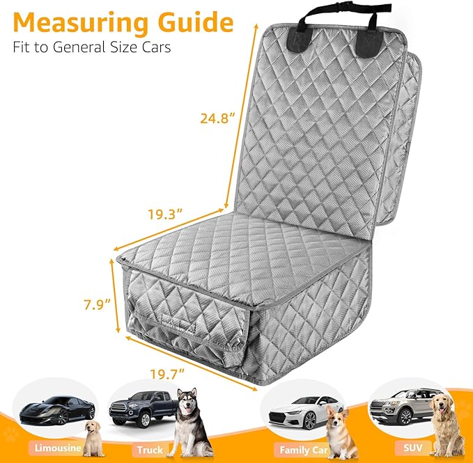 PETICON Waterproof Front Seat Car Cover, Full Protection Dog Car Seat Cover | Side Flaps, Nonslip, Scratchproof, Fits Cars, Trucks, SUVs, Jeep - Image 5