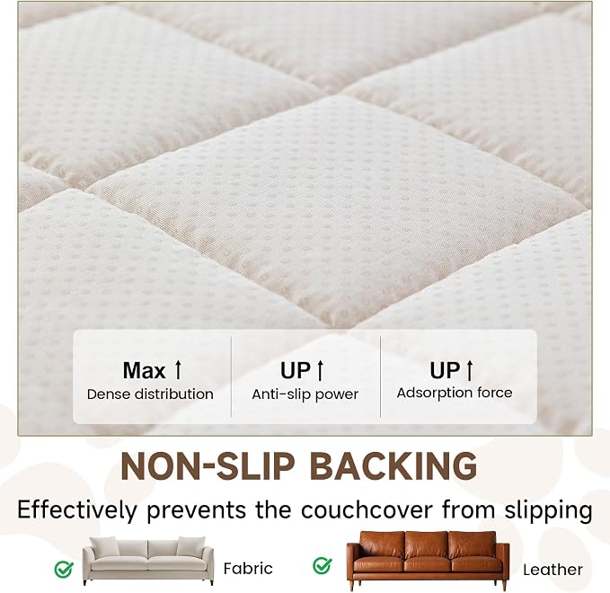 OTOB Couch Cover for Dogs Washable Pet Friendly, Non Slip Plush Fuzzy Love Seat Couch Covers Sofa Slipcovers, Geometric Jacquard Soft Pet Cushion Mat Protector All Seasons, (Camel, 27.6" x 59.1") - Image 5