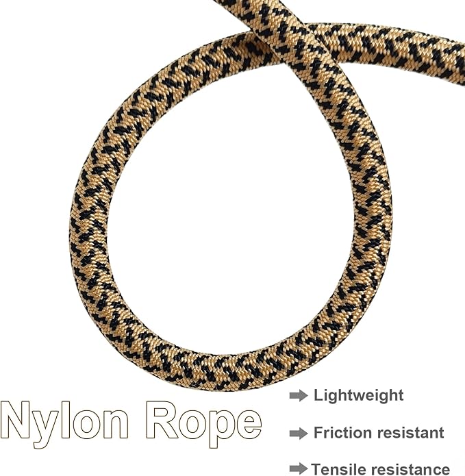 MayPaw Heavy Duty Rope Dog Leash, 3/4/6/7/8/10/12/15/20/30 FT Nylon Pet Leash, Soft Padded Handle Thick Lead Leashes for Large Medium Dogs (Brown, 1/2" * 3') - Image 5