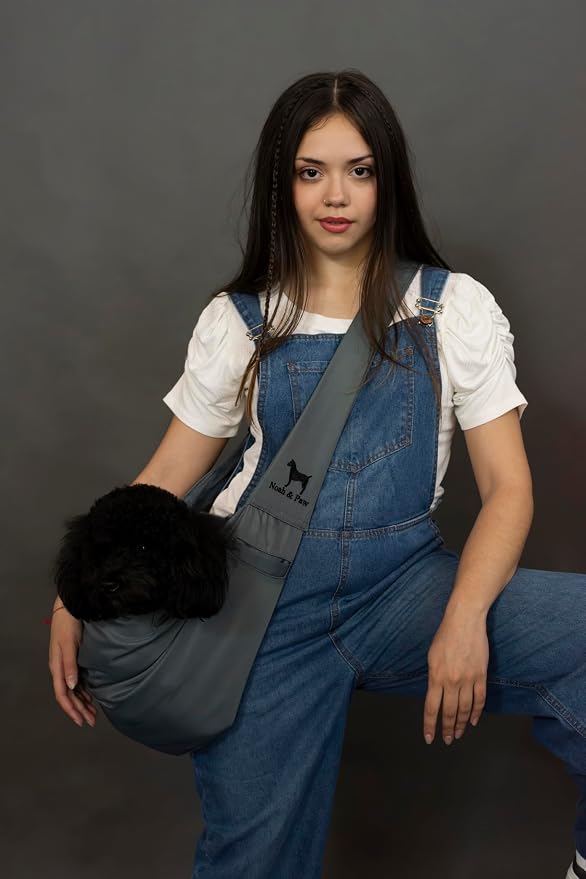 Noah & Paw Dog Sling Carrier for Small Dogs 5-18lb, Dog Sling for Small Dogs and Cats, Dog Carrier with Adjustable Padded Strap, Premium Twill, Lined with Fur, Double Safety Feature, Machine Washable - Image 7
