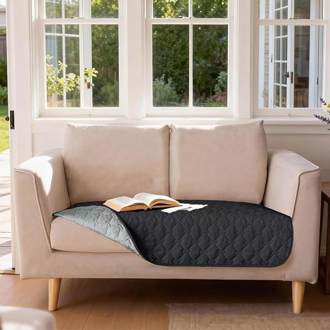 gogobunny 100% Double Sided Waterproof Dog Blanket Soft Pet Bed Cover Reversible Protect Furniture Couch Sofa Car for Puppy Large Dog Cat (Dark Charcoal/Light Charcoal, 32x53 Inch (Pack of 1)) - Image 3