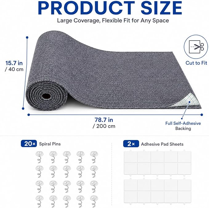 Cat Scratch Furniture Protector, Durable Furniture Guards | 78.7"x15.8" Cat Scratching Mat, DIY Climbing Cat Carpet Mat, Suitable for Sofas, Cabinet, Walls, Cat Scratching Post - Image 4