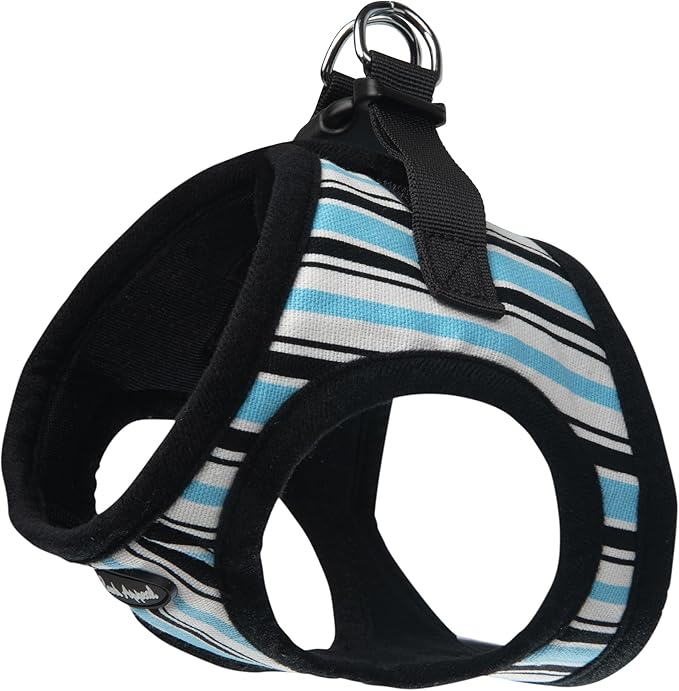 Bark Appeal Blue Stripe Step-in Dog Harness for Large to X-Large Sized Pets – Updated Sizing, Re-Measuring is Essential – Soft Vest Harness – Anti-Choke with Adjustable Strap & Heavy Duty Clip – XL by BarkAppeal