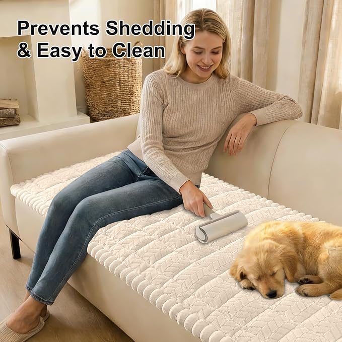Smiry Couch Cover for Dogs, Non Slip Fuzzy Pet Sofa Covers Washable | Sofa Slipcovers for 2-3 Cushion Couch, Soft Thick Furniture Protector for Cats Dogs, Against Fur, Dirt, Scratch (27.6"x59") - Image 3