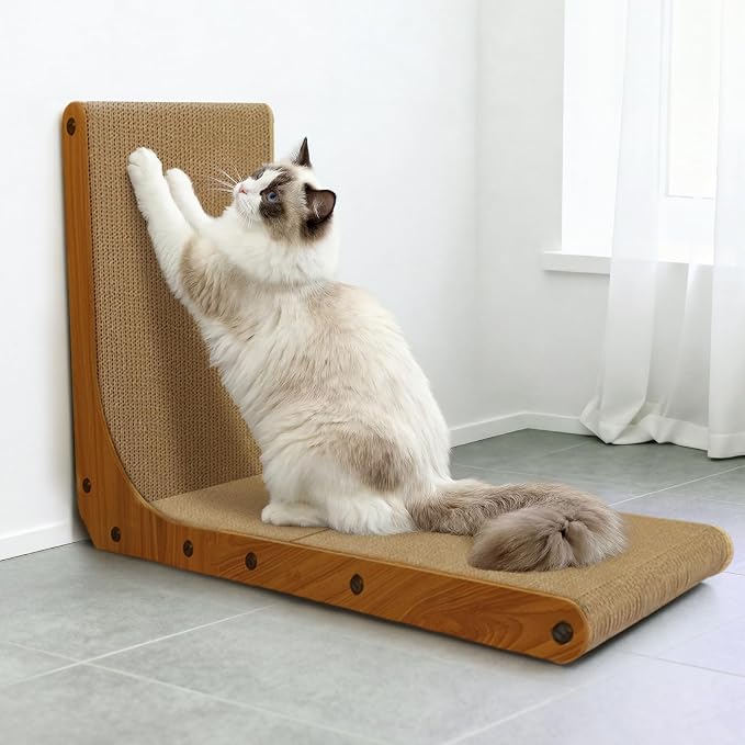 Cat Scratcher, L-Shaped Cat Scratching Pad, 23 Inch, Small | Recyclable Cardboard for Vertical or Horizontal Scratching, Ideal for Indoor Cats and Helps Protect Furniture, Durable Use - Image 7